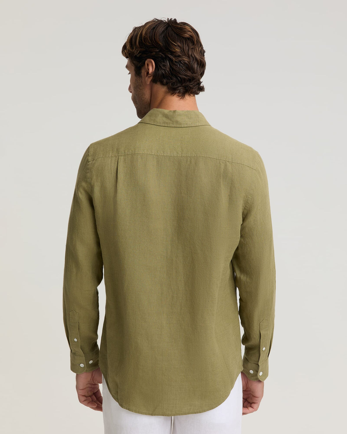Long Sleeve Linen Yarn-Dyed Shirt