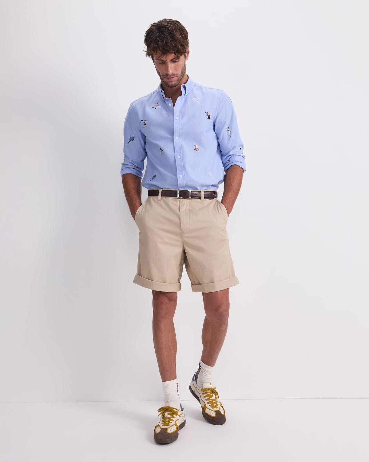 Emroidered Long Sleeve Oxford Shirt