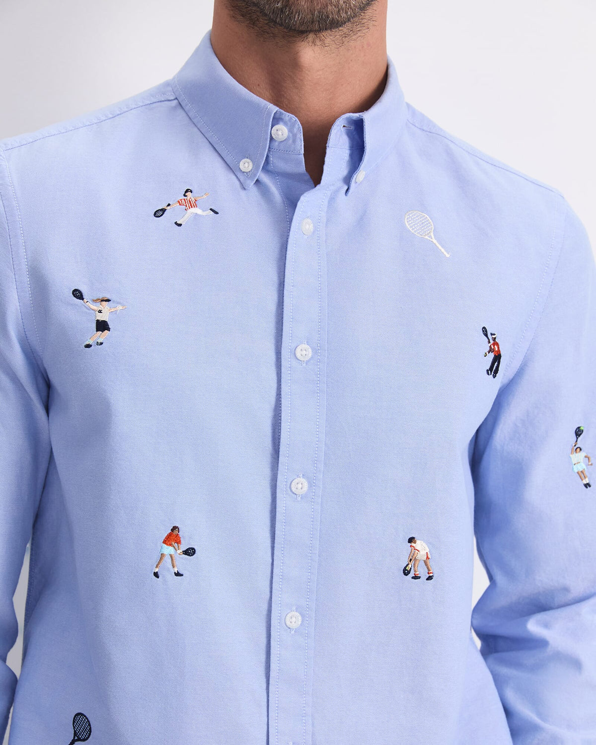 Emroidered Long Sleeve Oxford Shirt