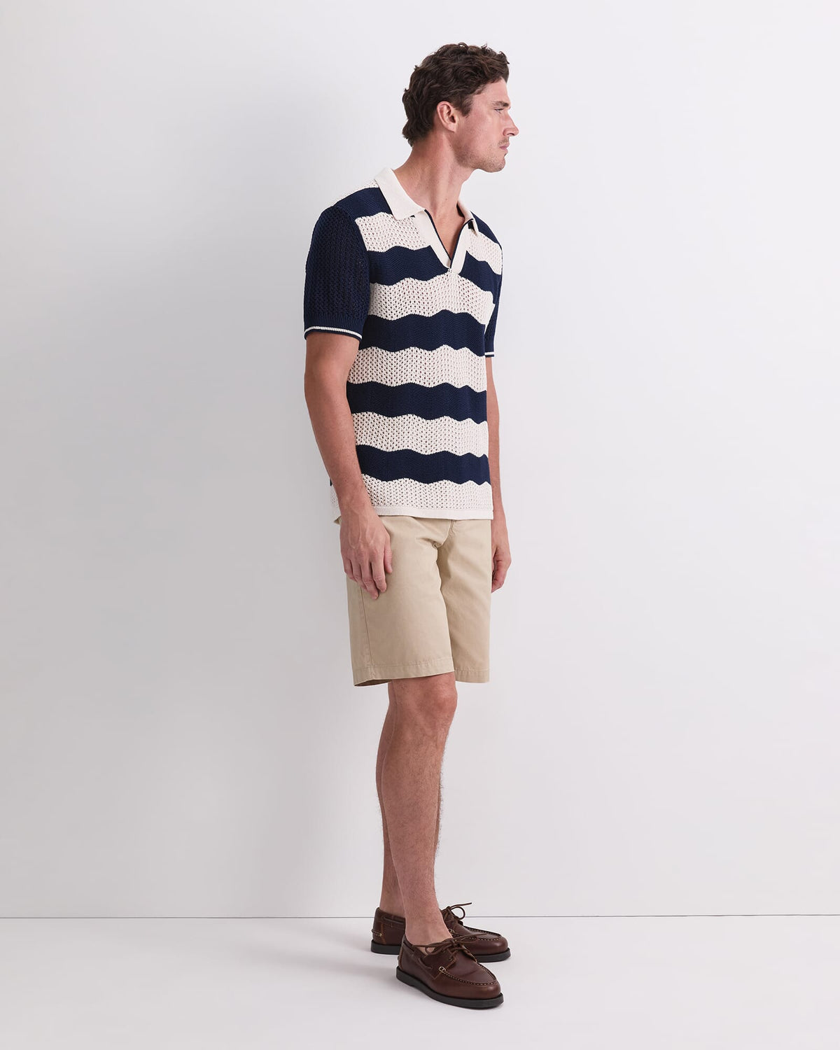Wave Stripe Knit Polo