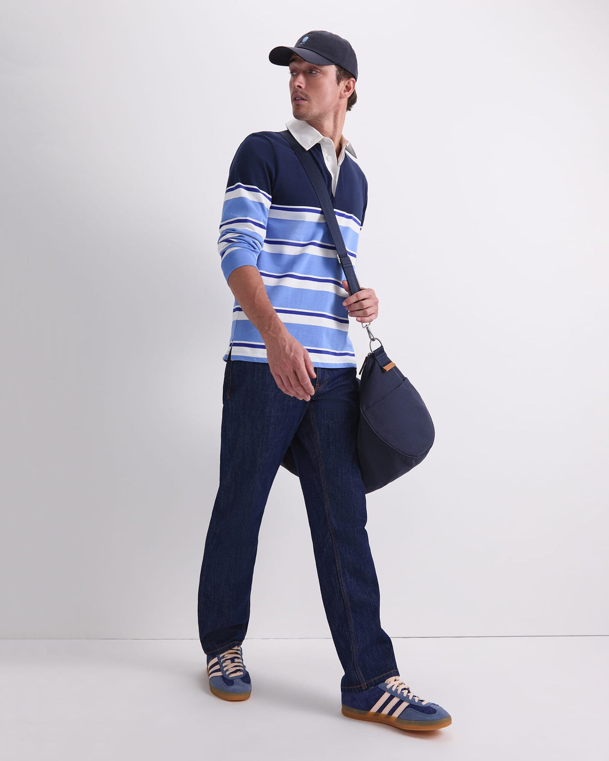 Long Sleeve Stripe Rugby Polo