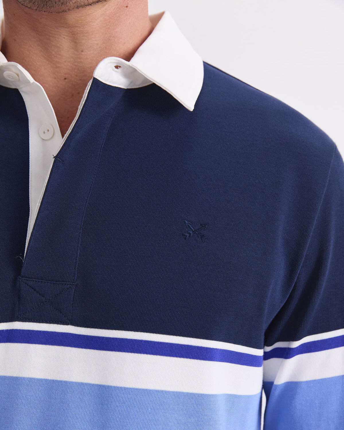 Long Sleeve Stripe Rugby Polo