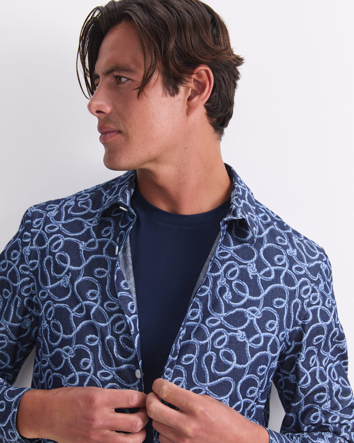 Rope Long Sleeve Print Shirt