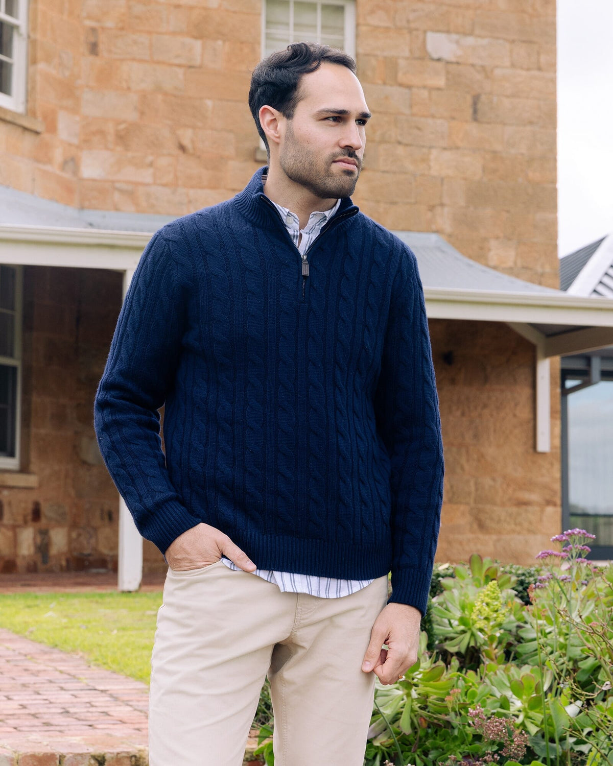Cable Knit Quarter Zip