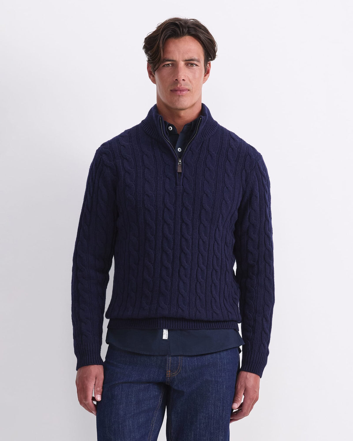 Cable Knit Quarter Zip