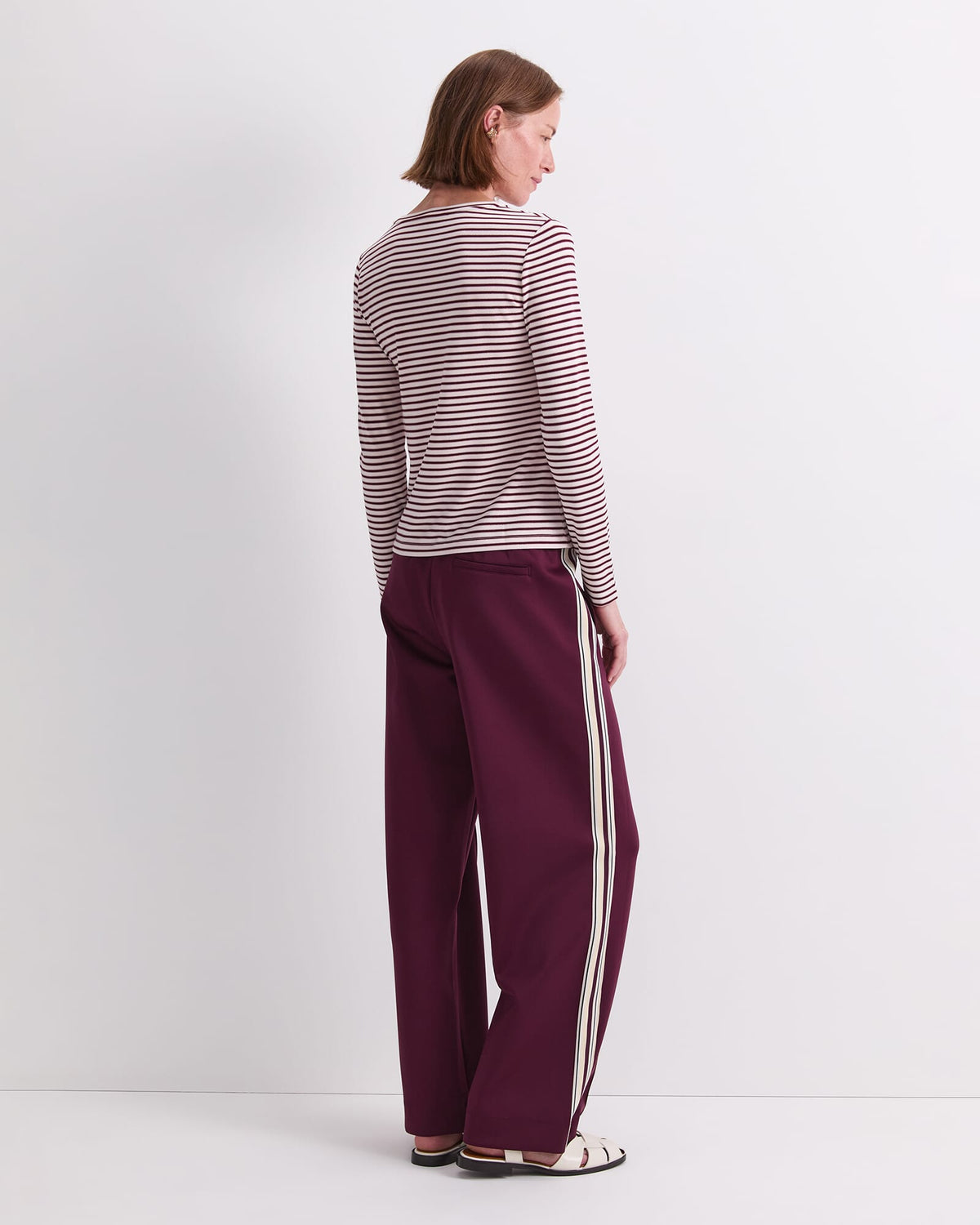 Stripe Lurex Long Sleeve Magic Tee