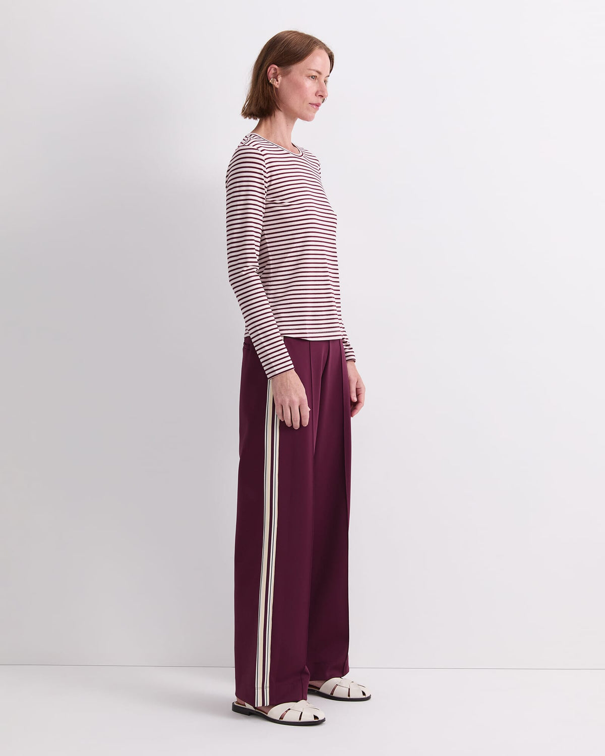 Stripe Lurex Long Sleeve Magic Tee