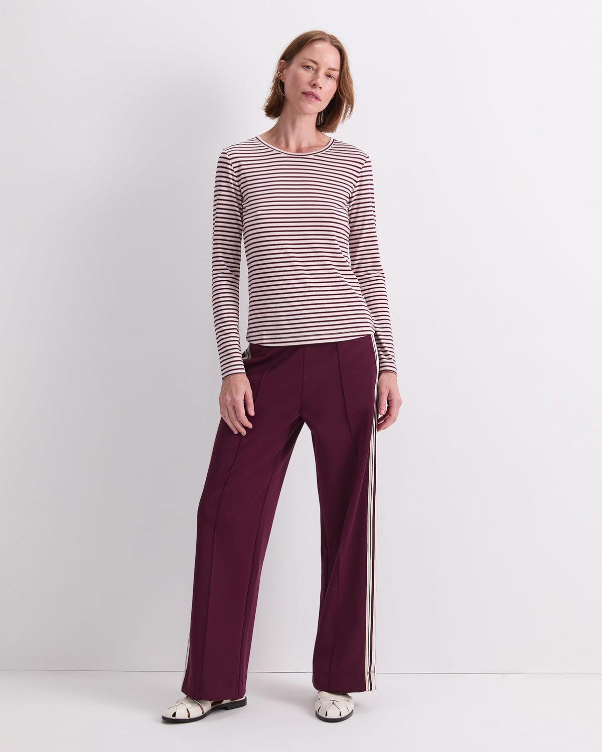 Stripe Lurex Long Sleeve Magic Tee