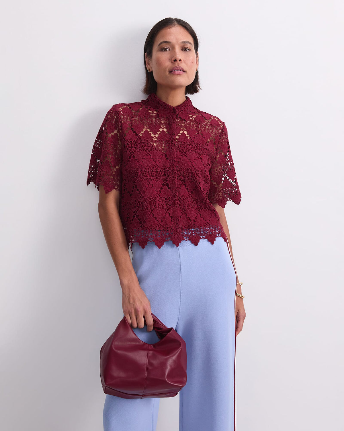 Ariana Lace Cropped Shirt