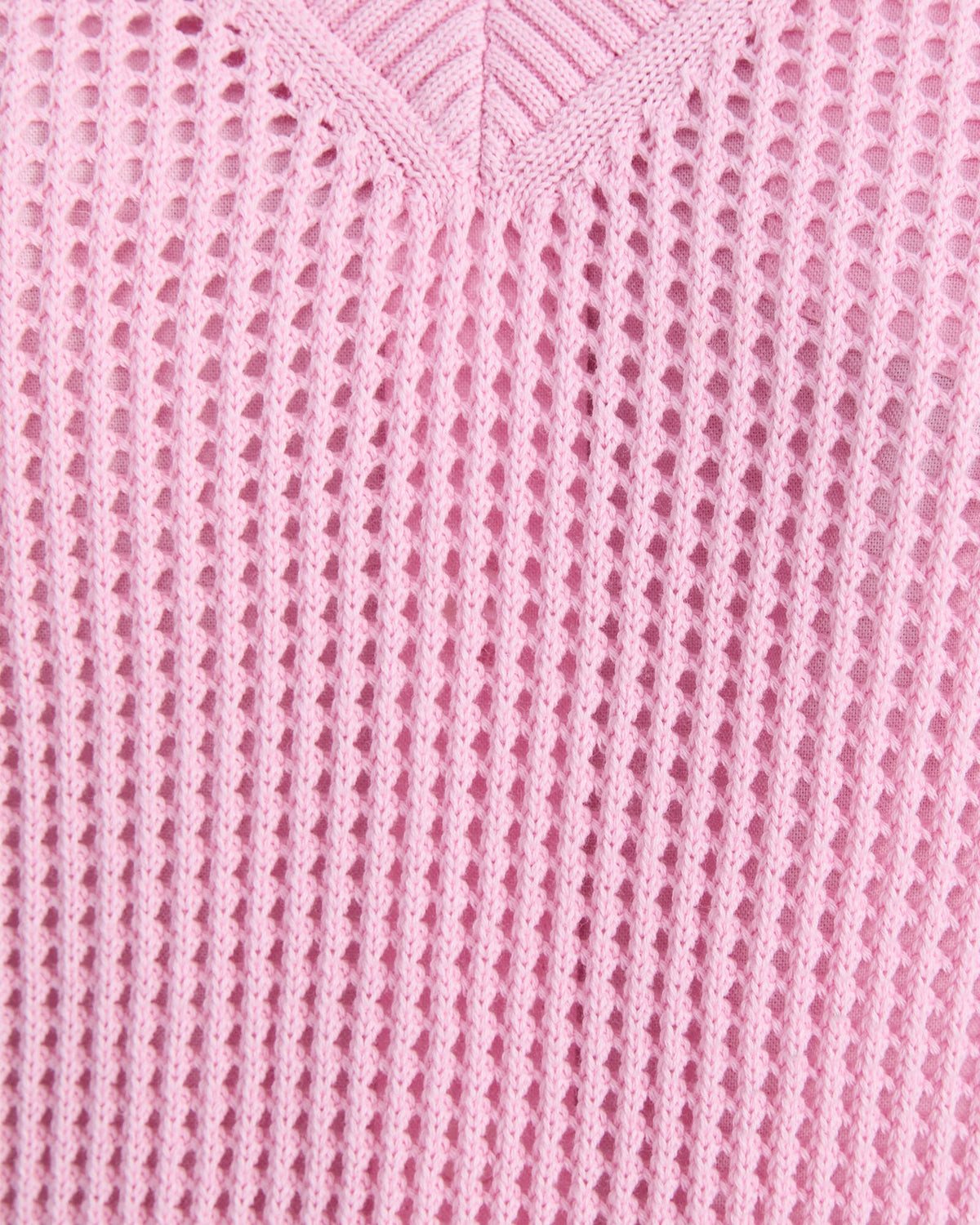 Cotton Crochet V-Neck Knit