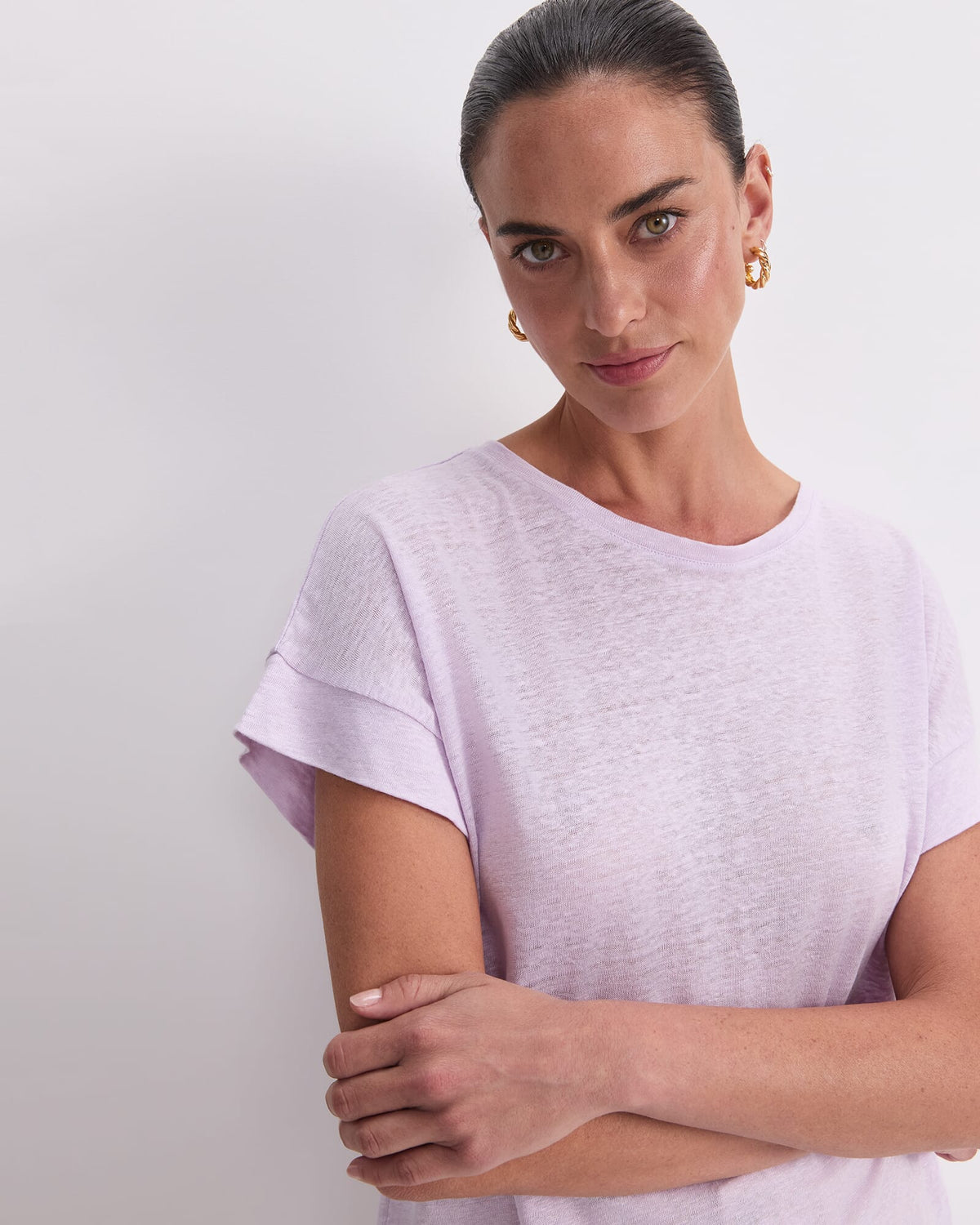 Tonia Crew Neck Linen Tee