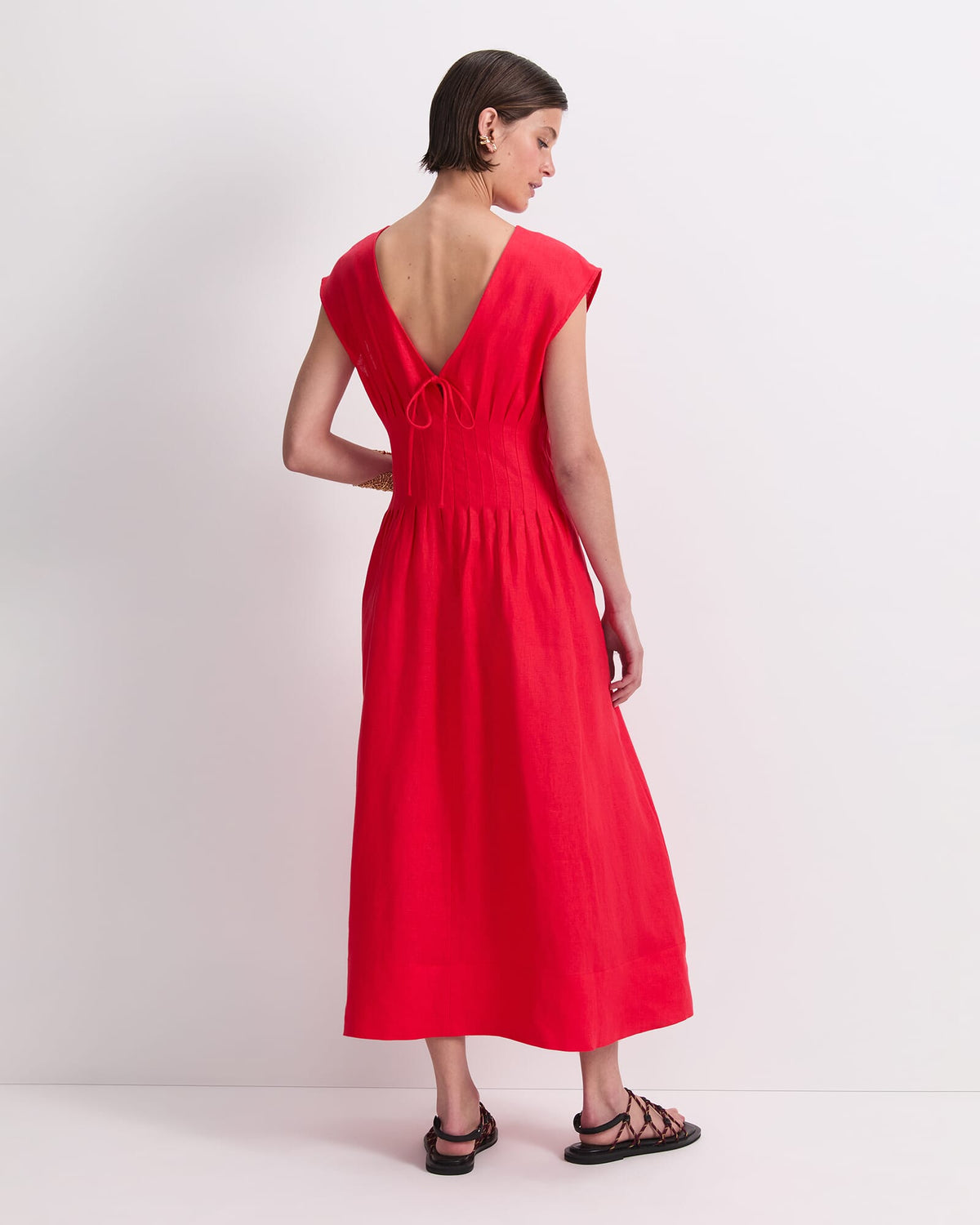 Ariana Pintuck Linen Dress