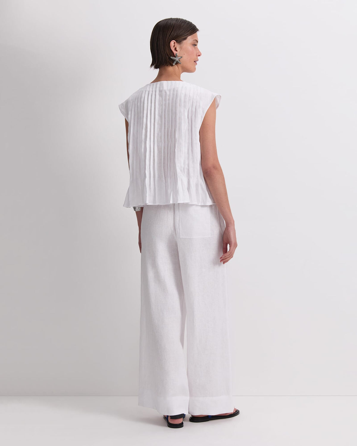 Ariana Pintuck Linen Blouse