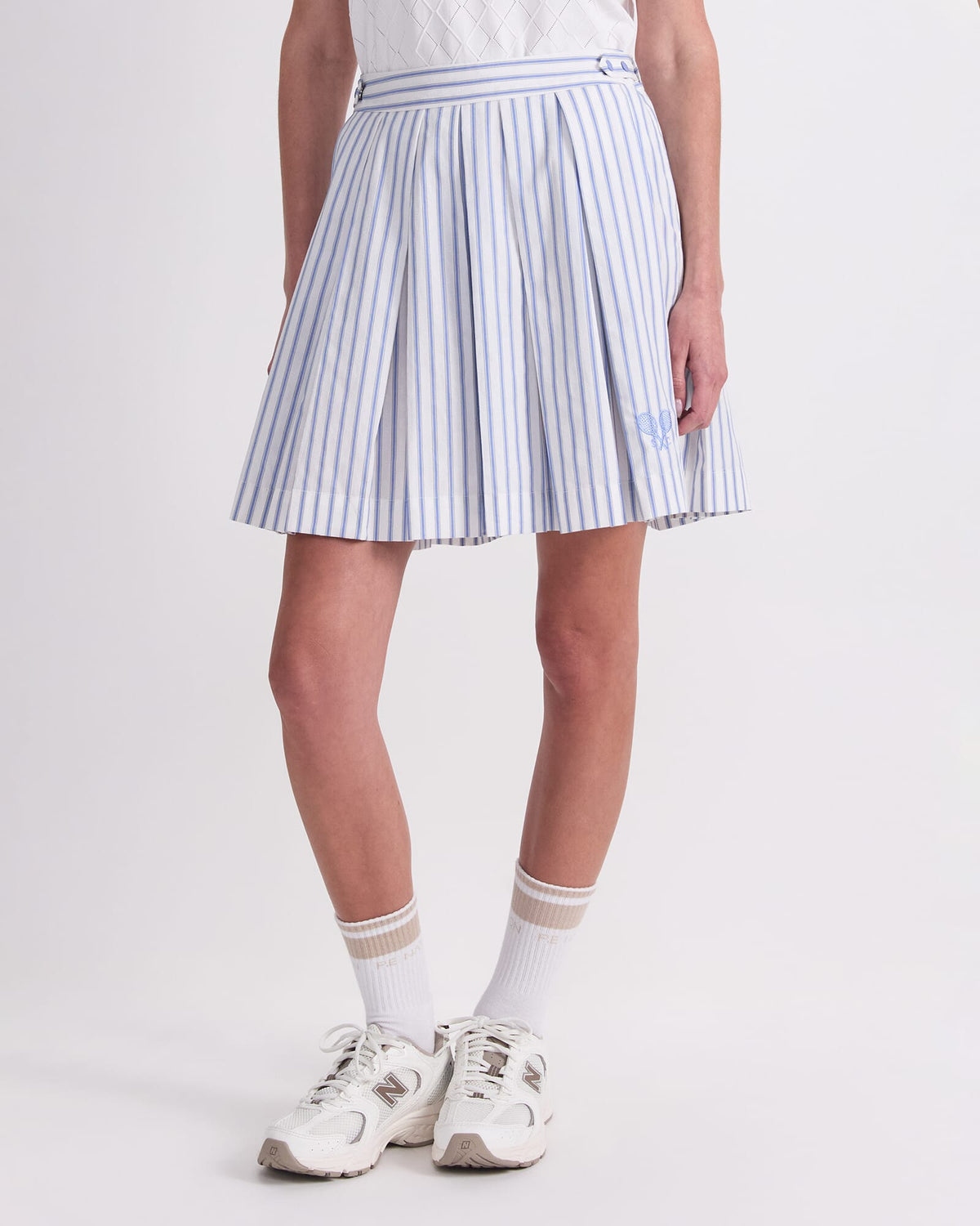 Logo Stripe Tennis Skirt