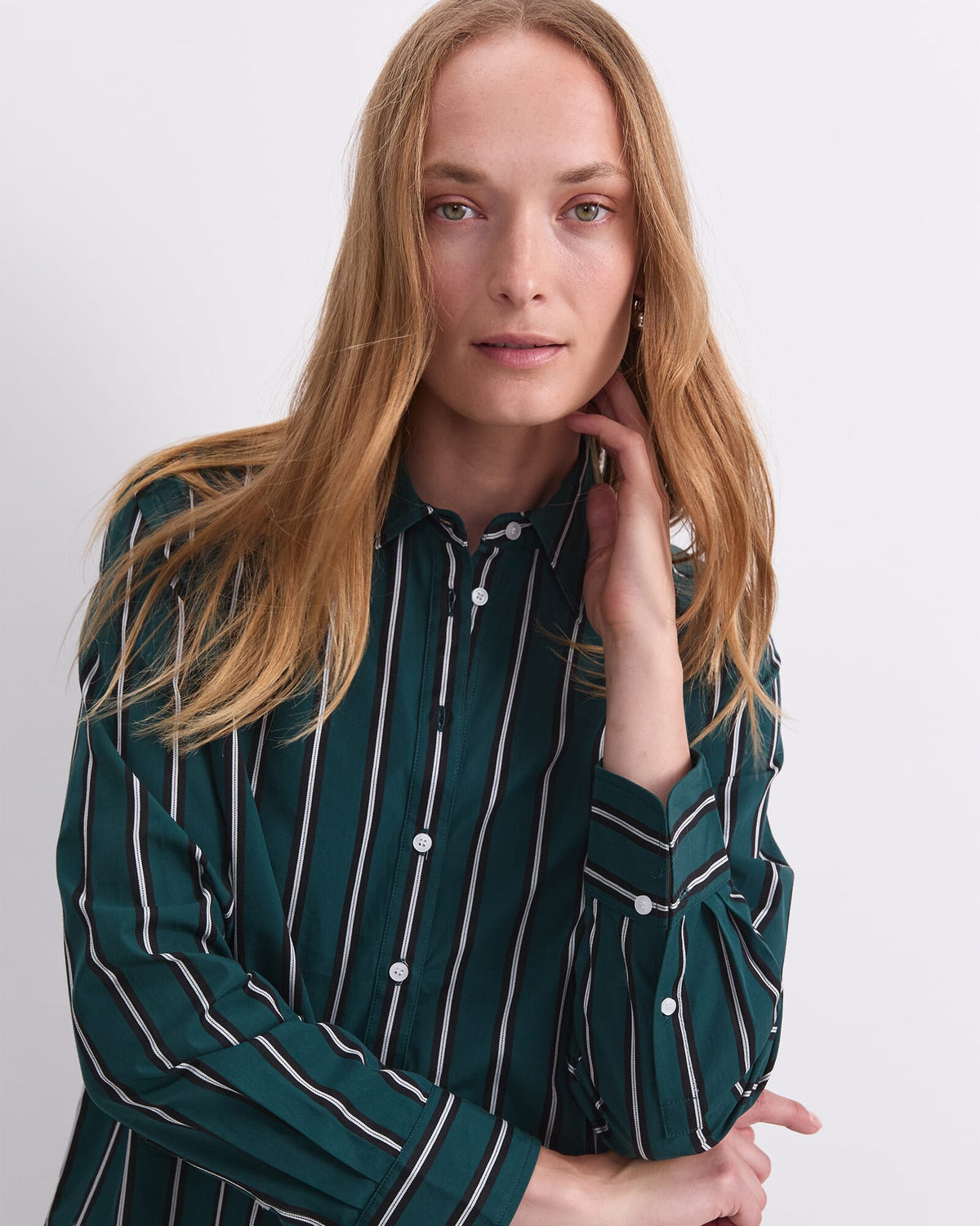 Jade Stripe Long Sleeve Shirt