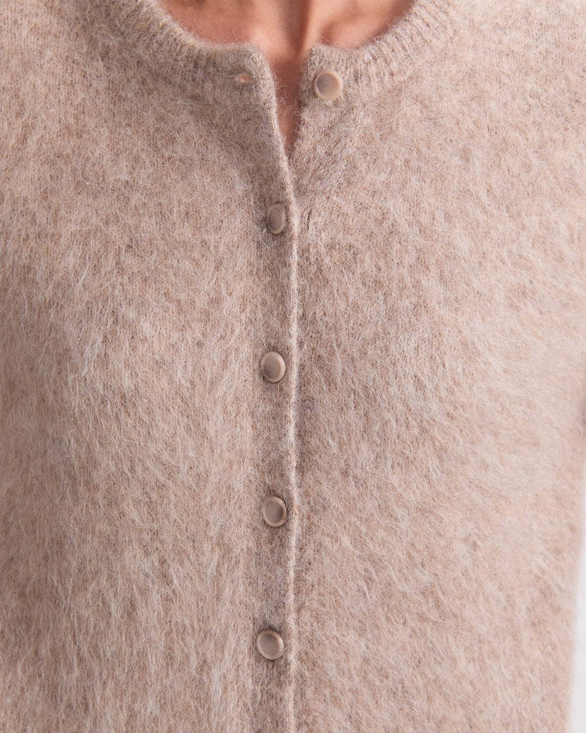 Alpaca Blend Cropped Cardigan