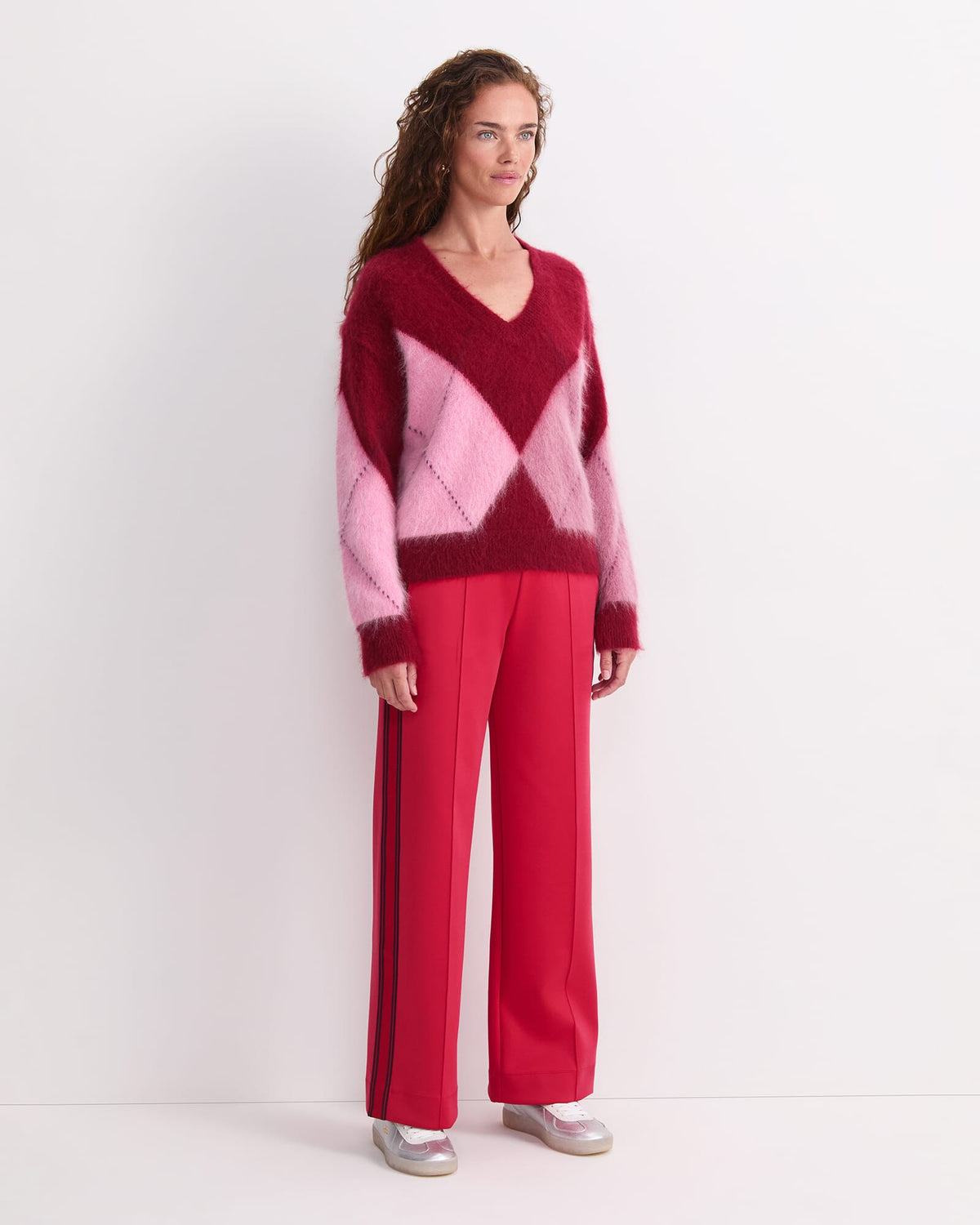 Tatiana Mohair Argyle Knit