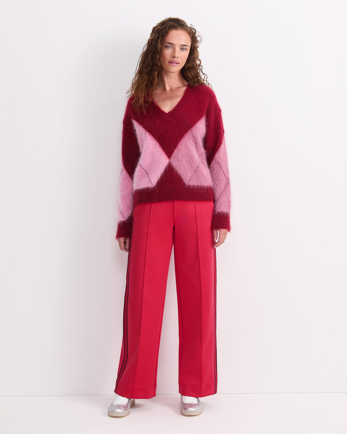 Tatiana Mohair Argyle Knit