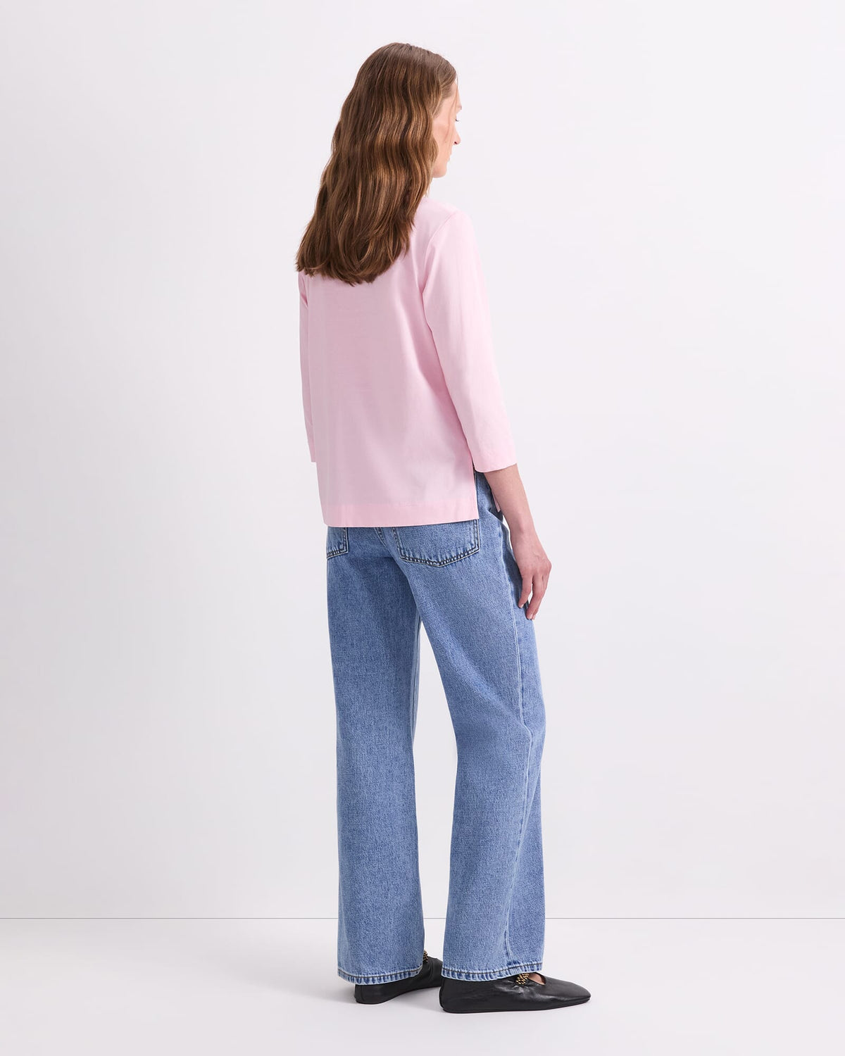 Mercerised Cotton Three Quarter Sleeve Tee