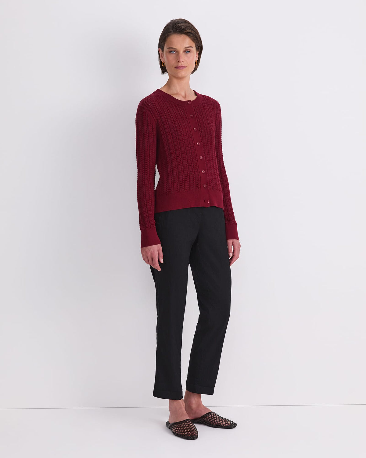 Elka Cable Pointelle Cardigan