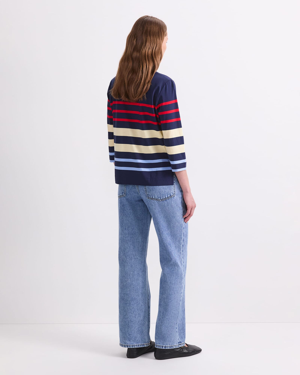 Multi Stripe Half Sleeve Mercerised Tee