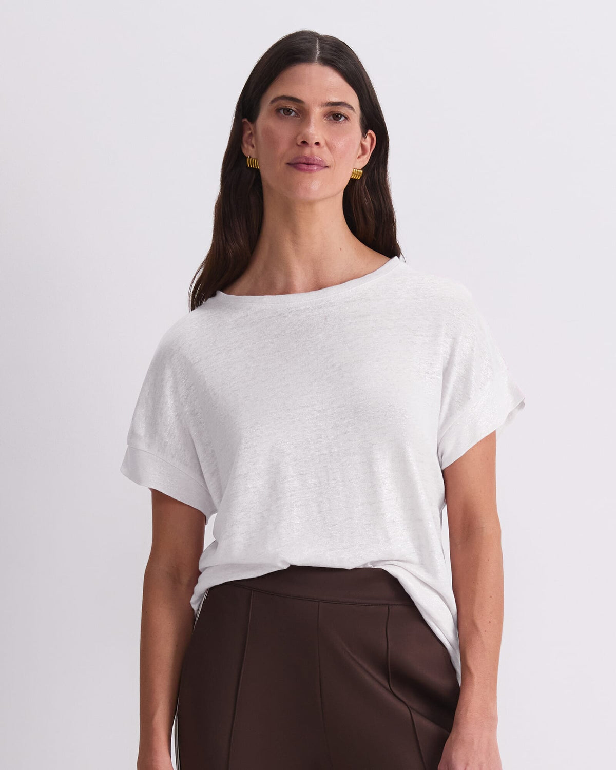 Tonia Crew Neck Linen Tee