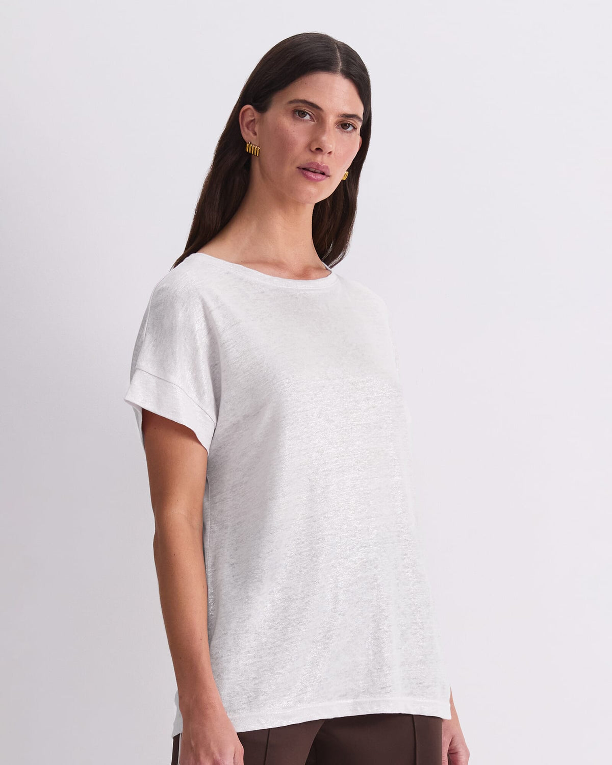 Tonia Crew Neck Linen Tee