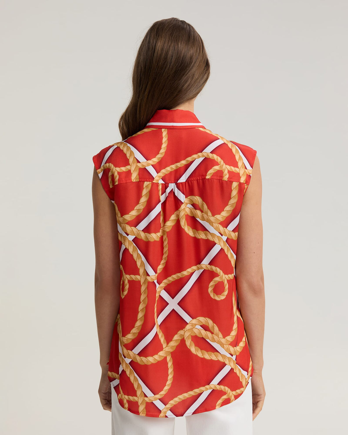 Clove Print Sleeveless Shirt