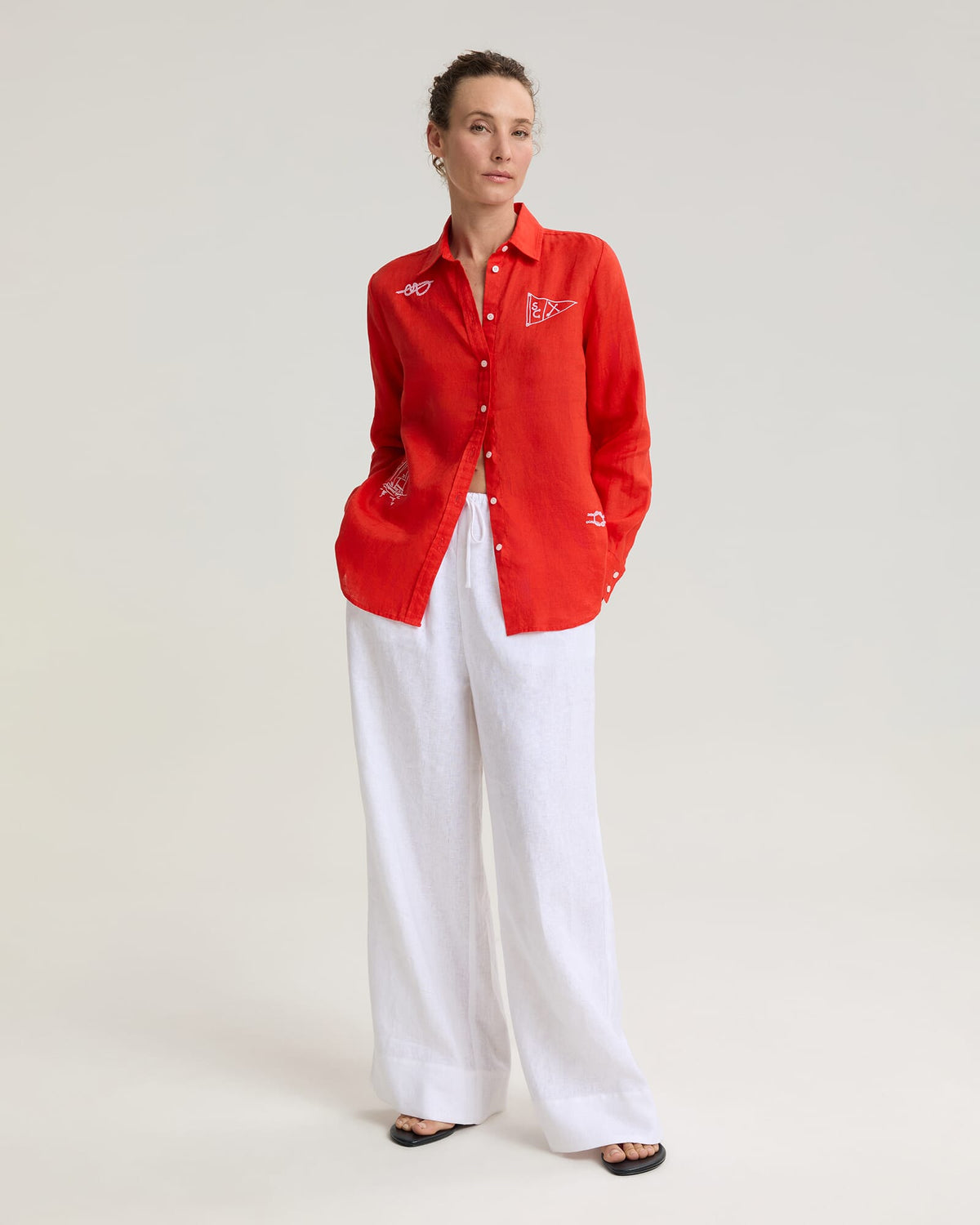 Dahlia Embroidered Linen Shirt