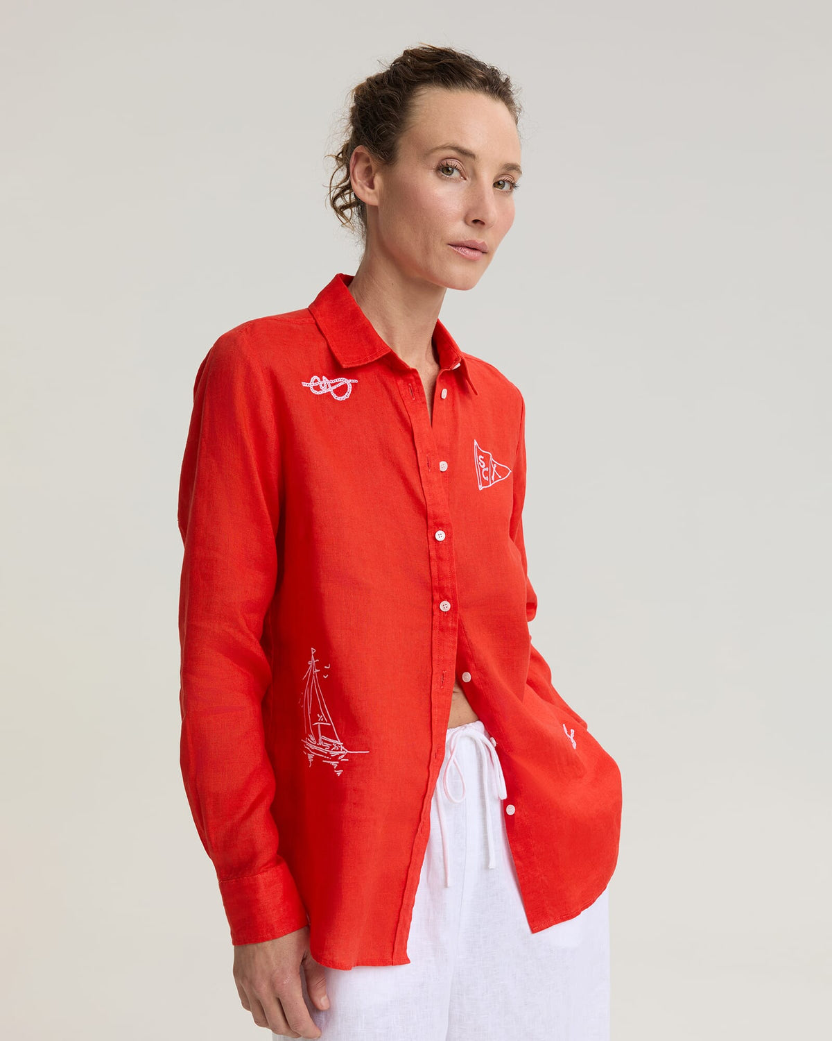 Dahlia Embroidered Linen Shirt