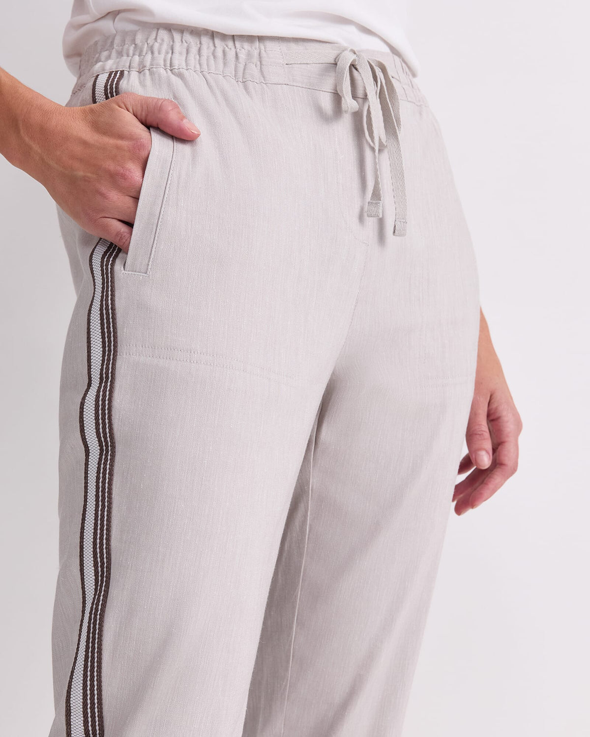 Rosa Side Stripe Linen Pant