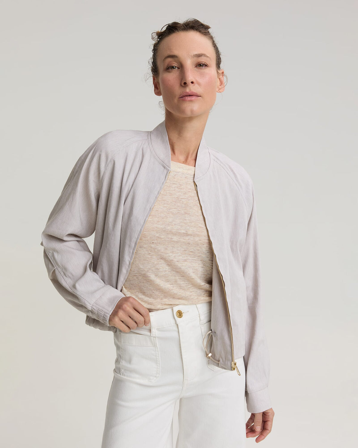 Rosa Linen Bomber Jacket