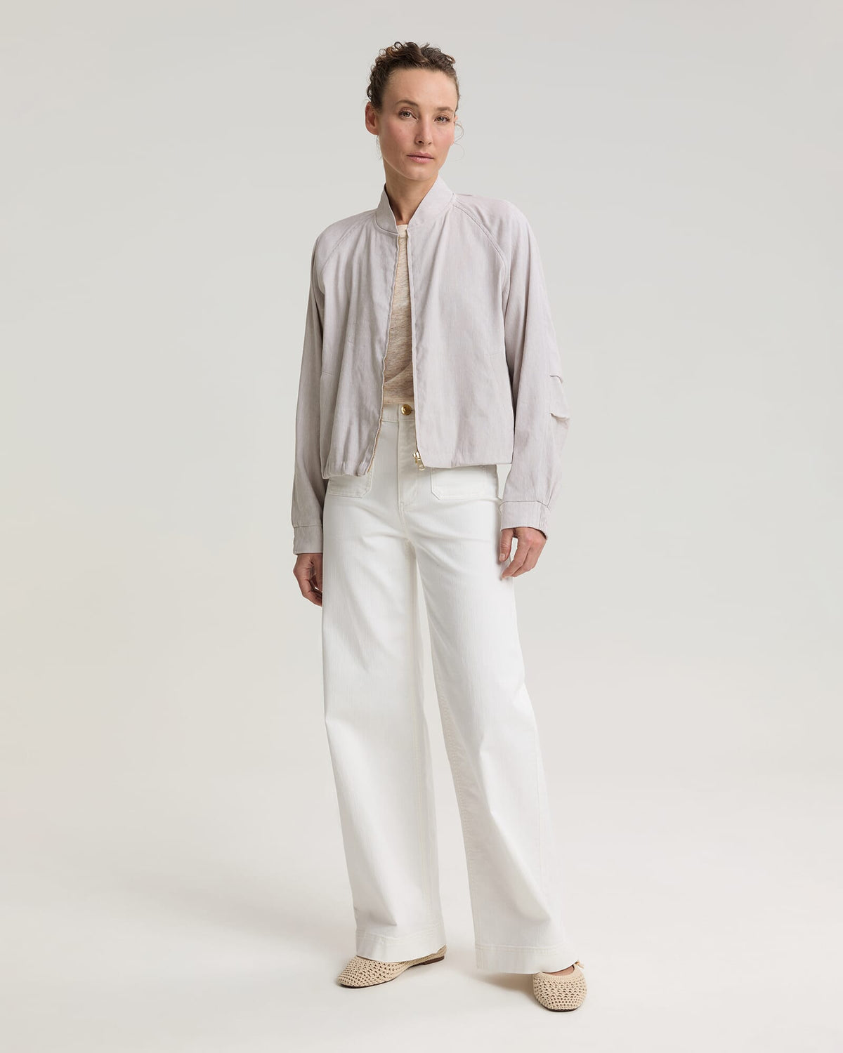 Rosa Linen Bomber Jacket