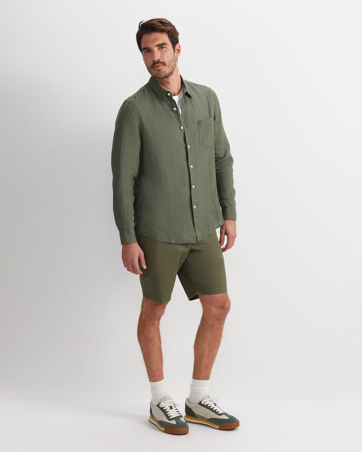 Linen Long Sleeve Delave Shirt