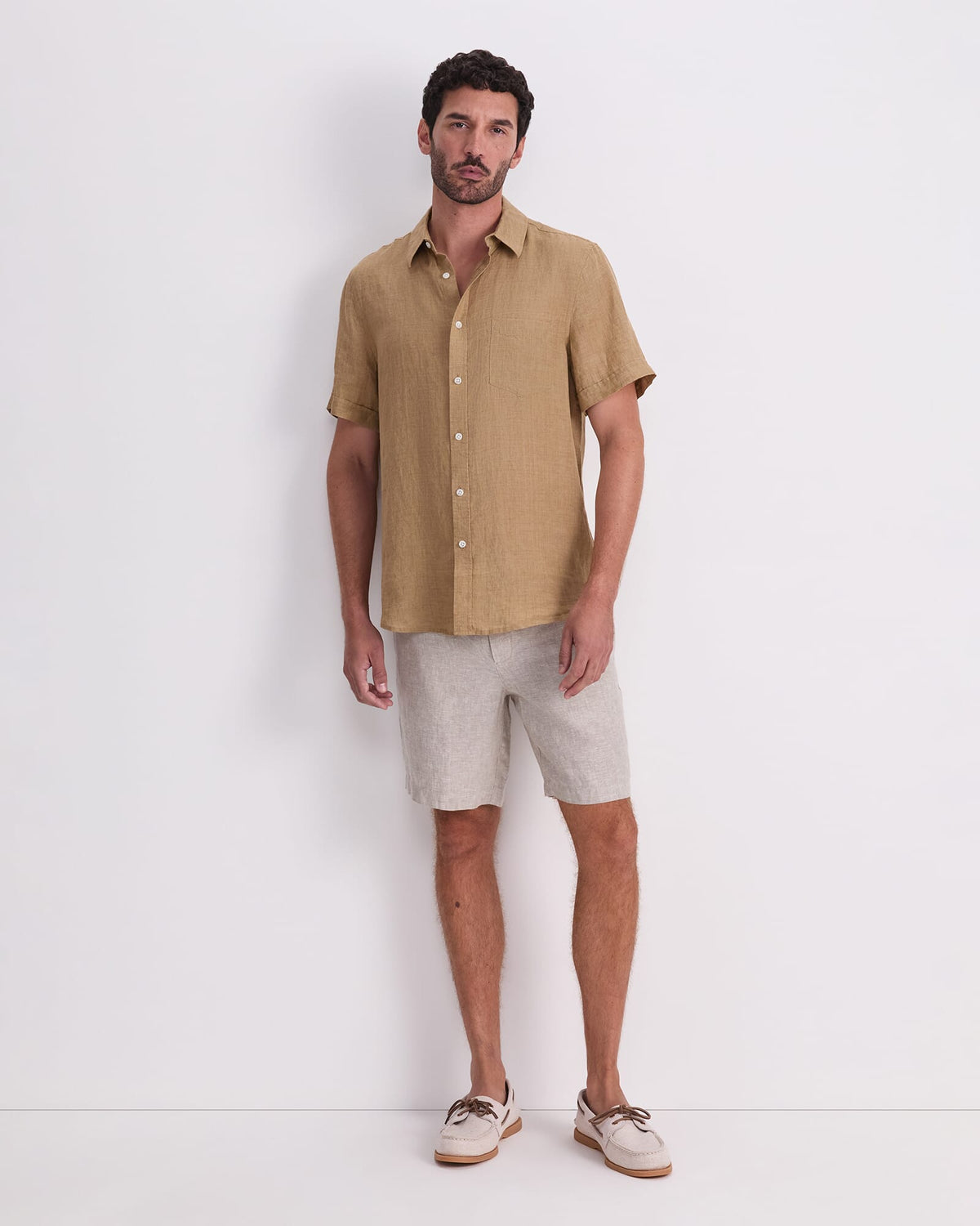 Short Sleeve Delave Linen Shirt
