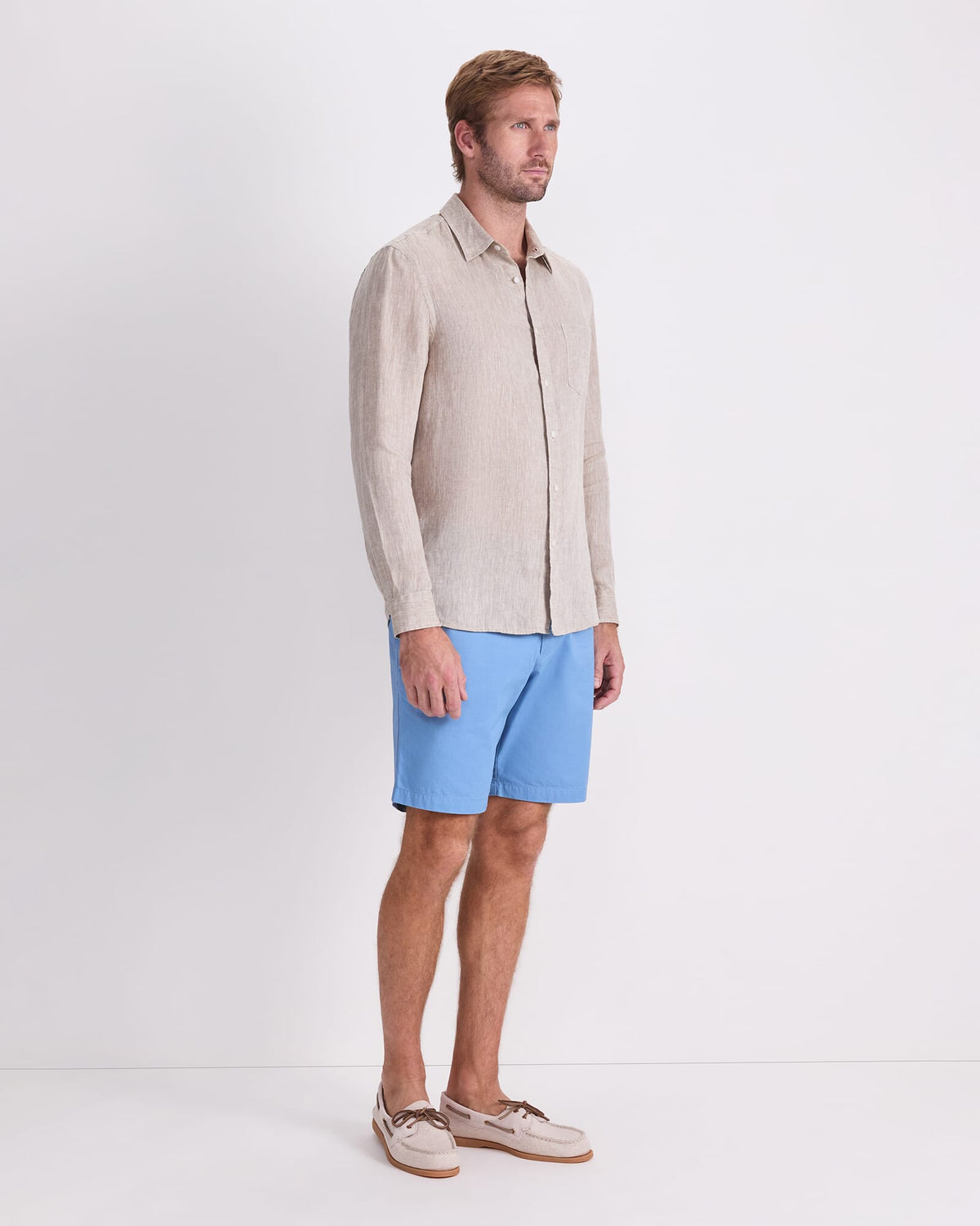 Long Sleeve Linen Yarn-Dyed Shirt