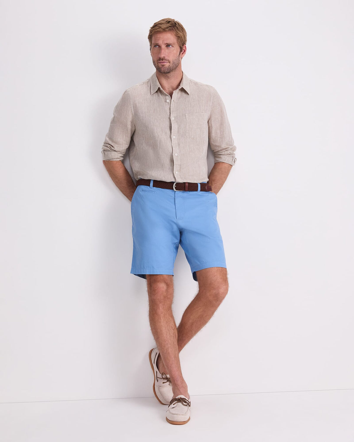 Long Sleeve Linen Yarn-Dyed Shirt