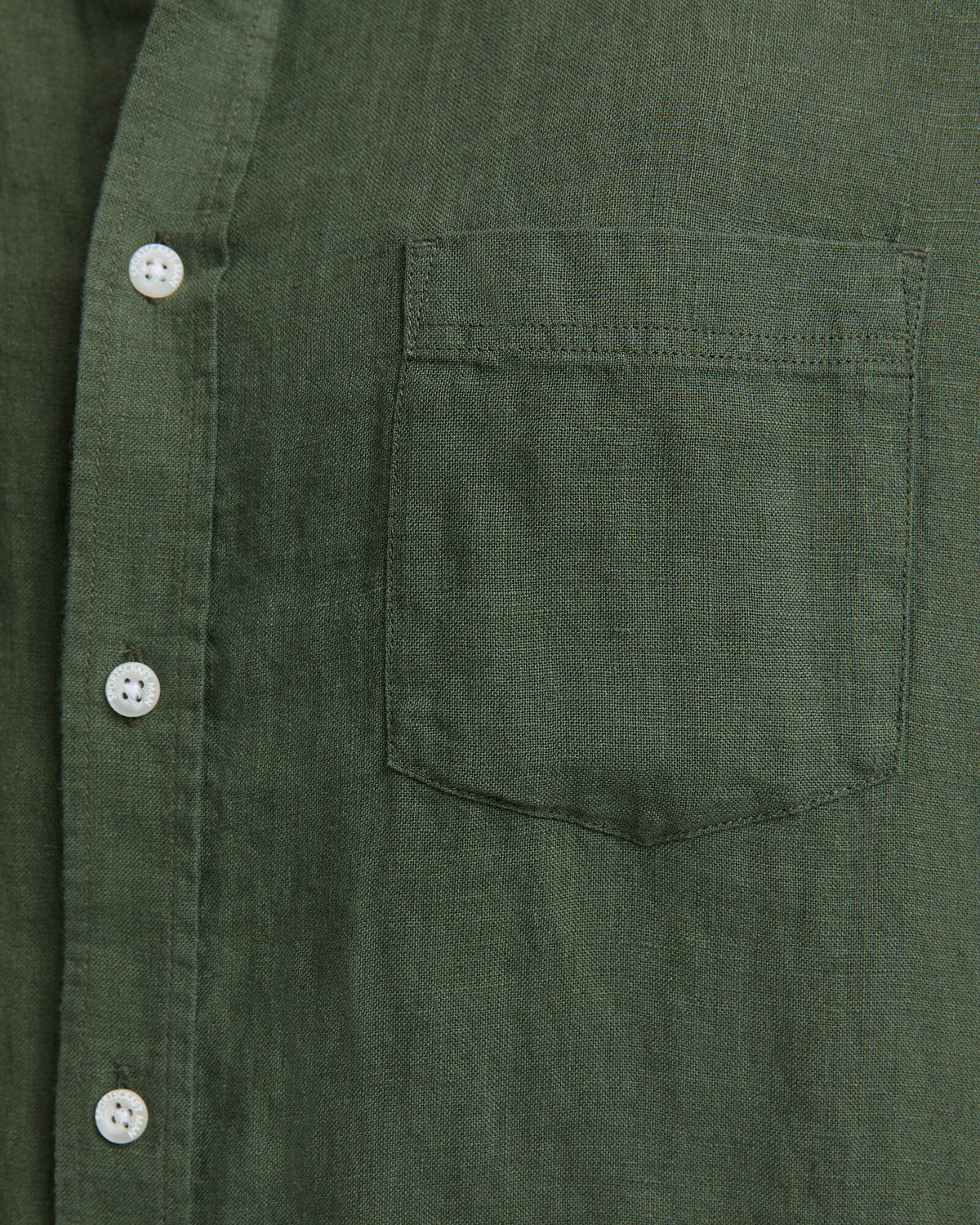 Short Sleeve Yarn-Dyed Linen Shirt