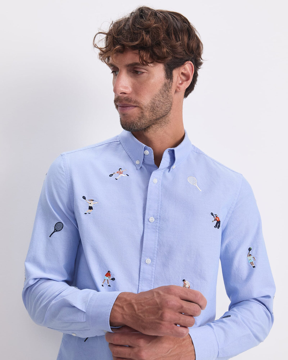 Emroidered Long Sleeve Oxford Shirt