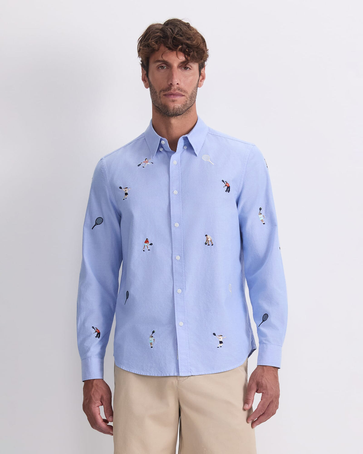 Emroidered Long Sleeve Oxford Shirt