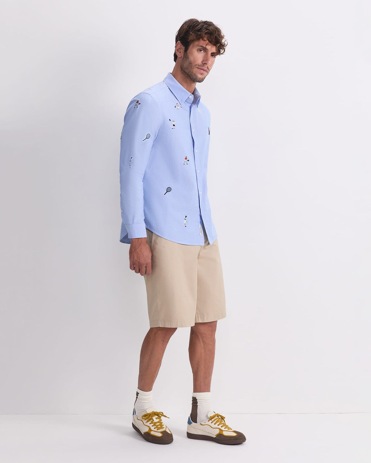 Emroidered Long Sleeve Oxford Shirt