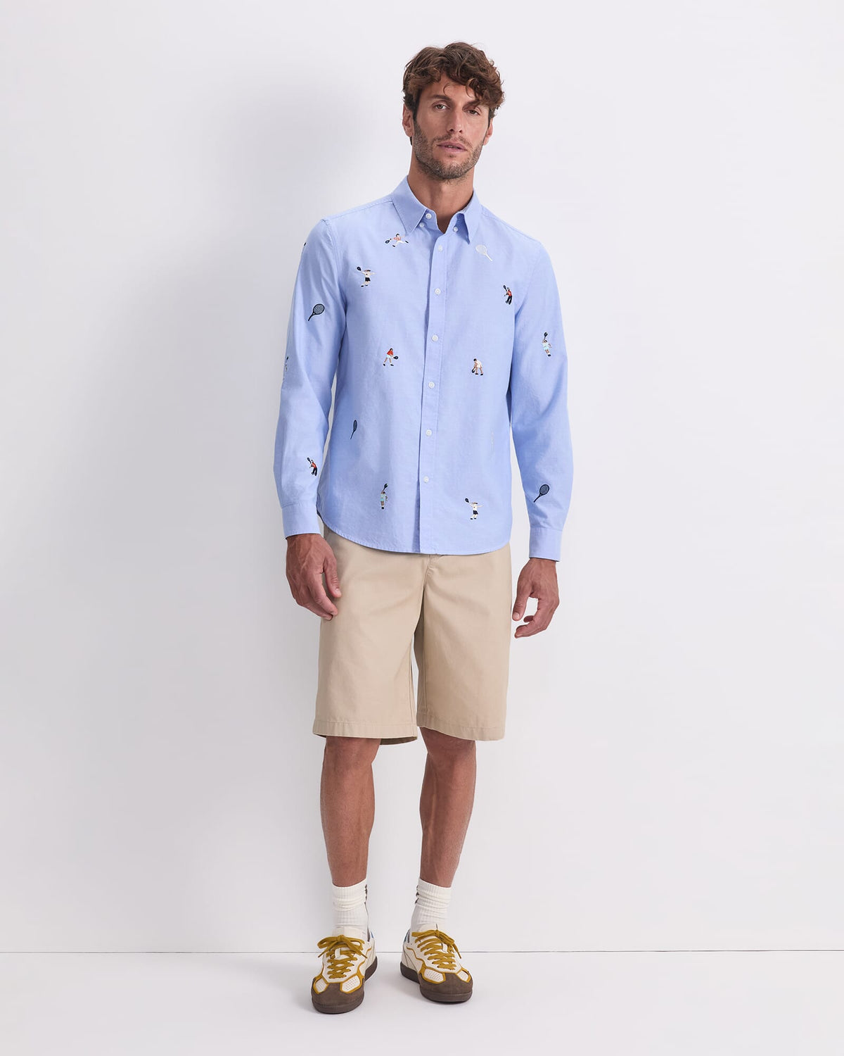 Emroidered Long Sleeve Oxford Shirt