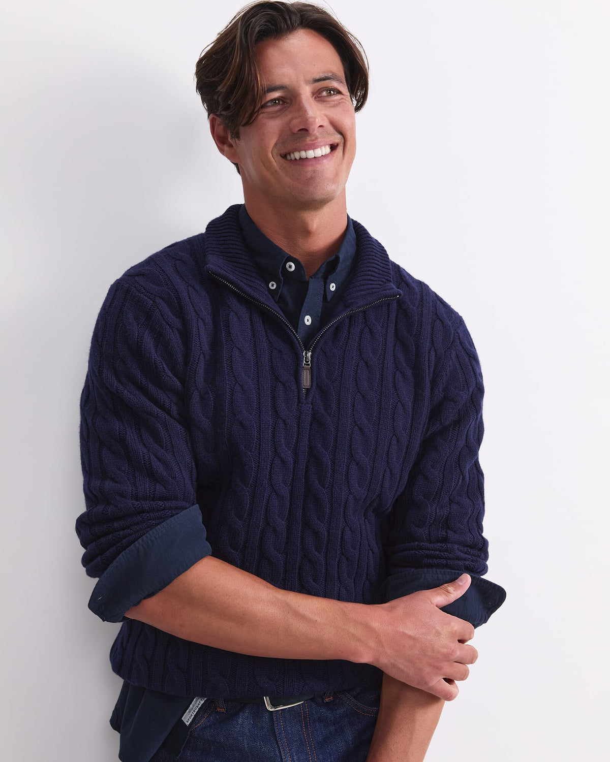 Cable Knit Quarter Zip