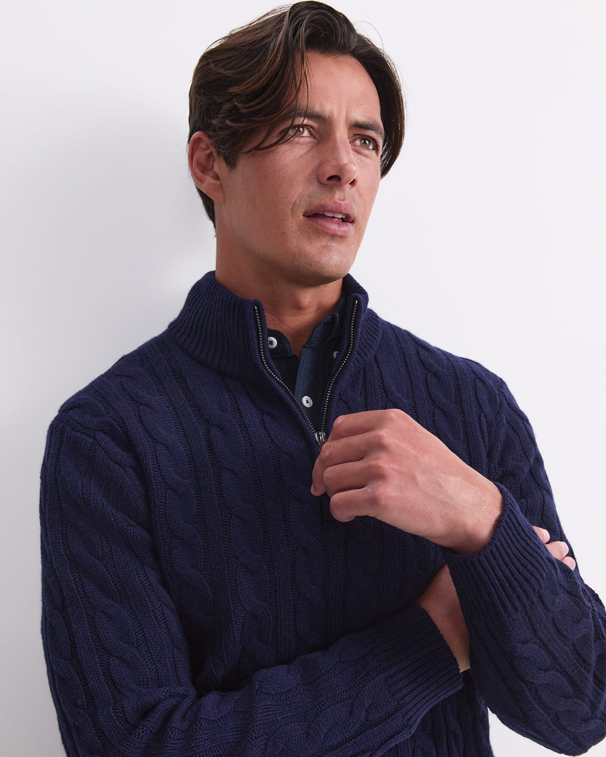 Cable Knit Quarter Zip